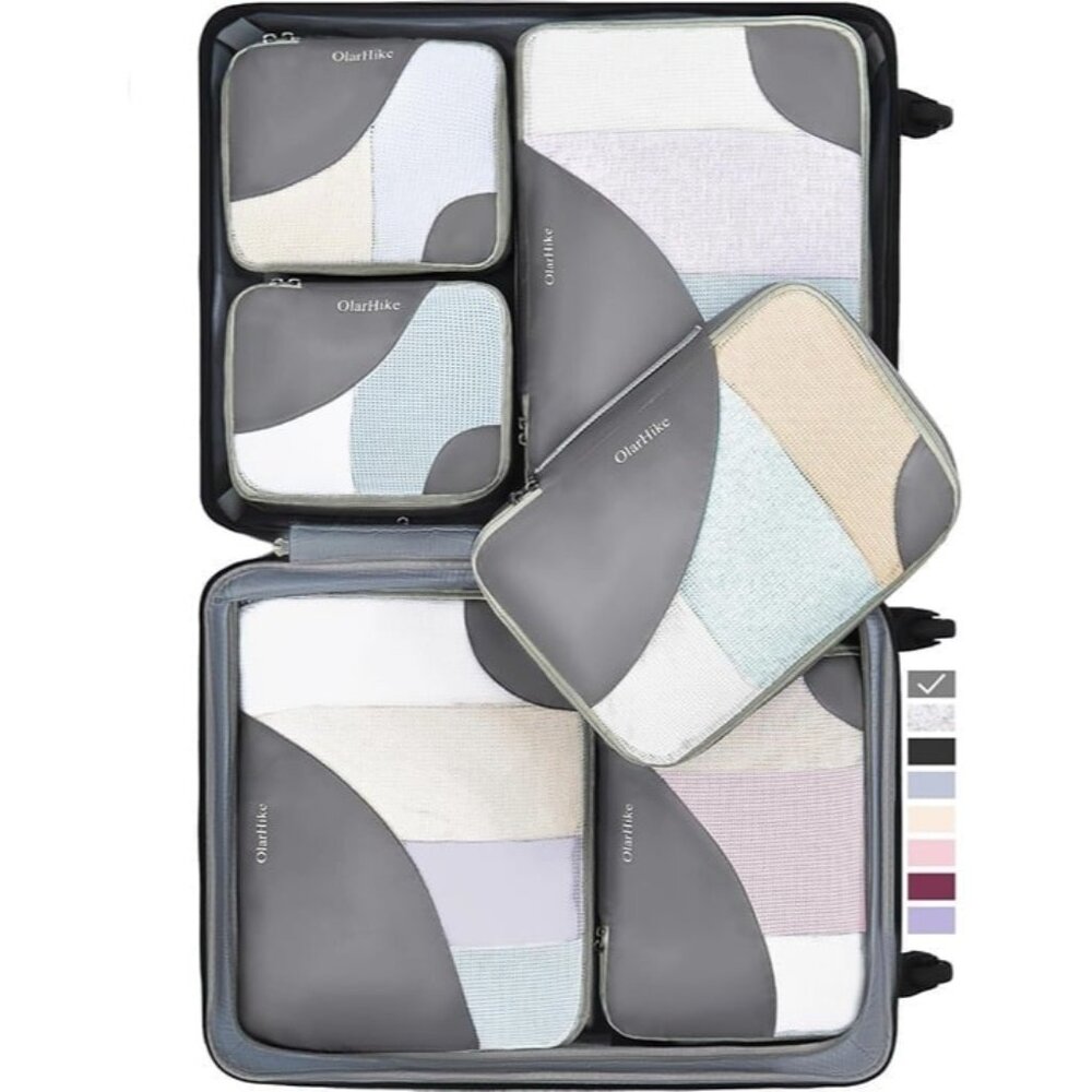 OlarHike  6 Set Packing Cubes for Travel, Luggage Organizer Bags for Travel